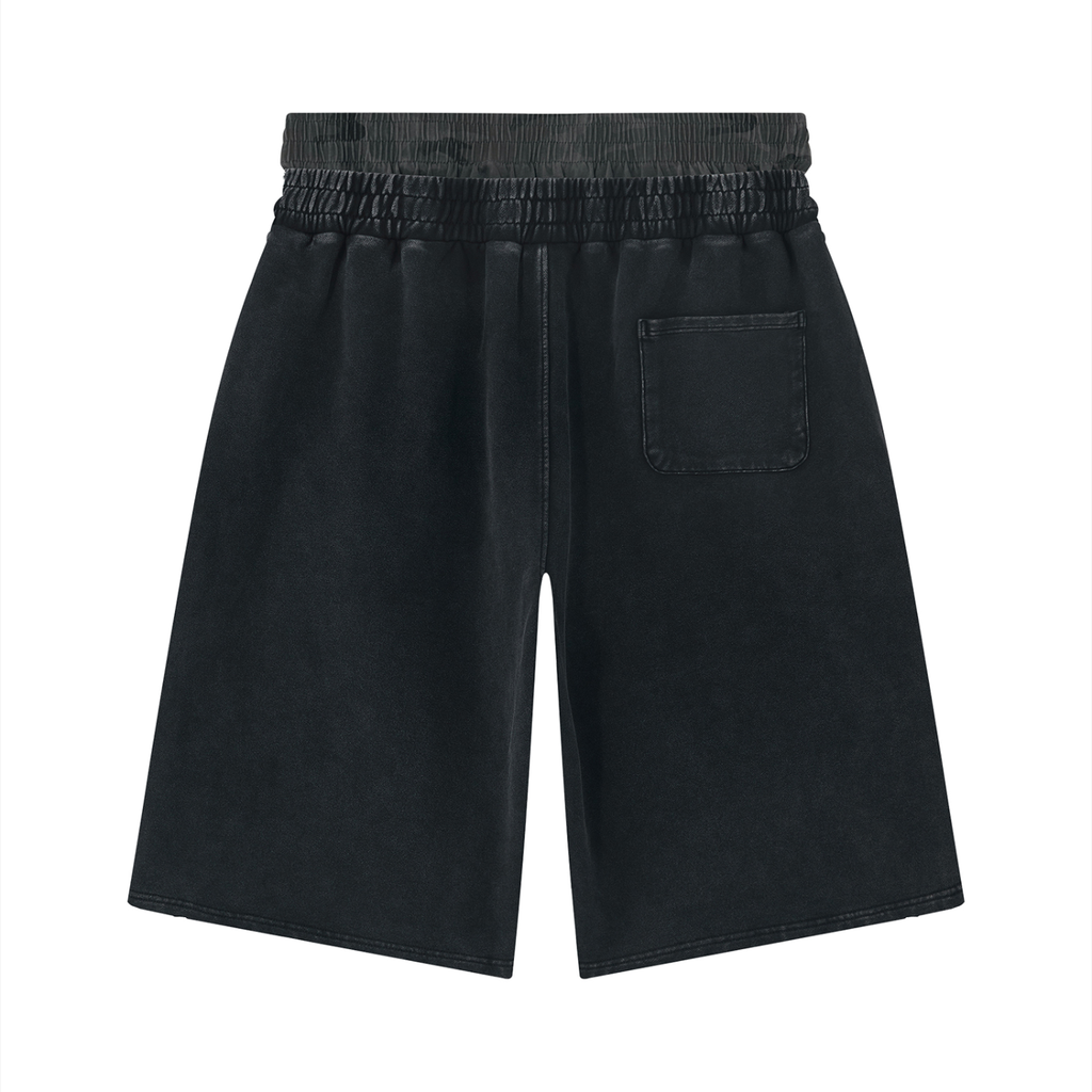 DeadGame Vintage Wash Distressed Wide-Leg Shorts